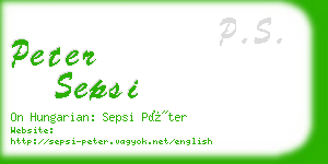 peter sepsi business card